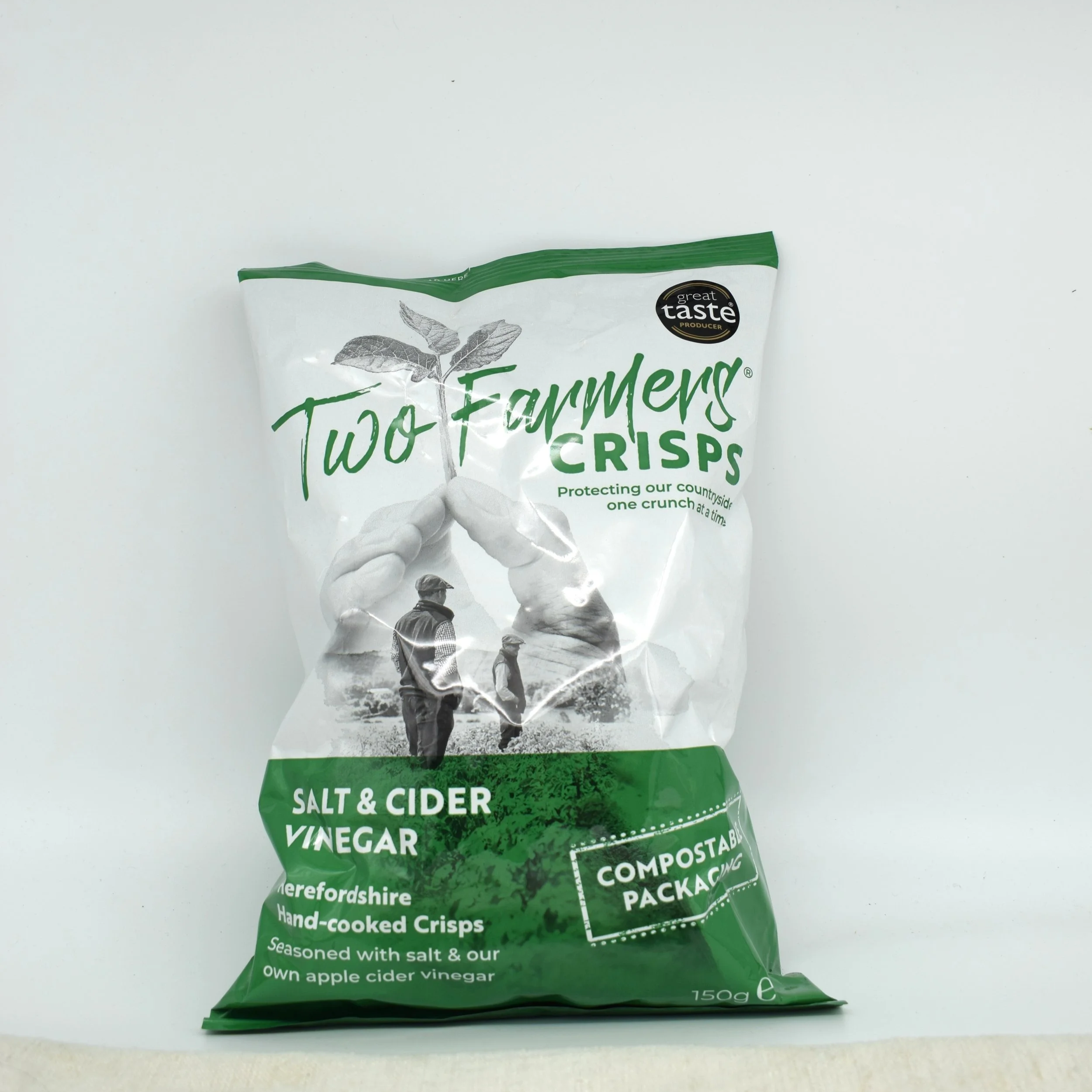salt and cider vinegar two farmers crisps 150g bag