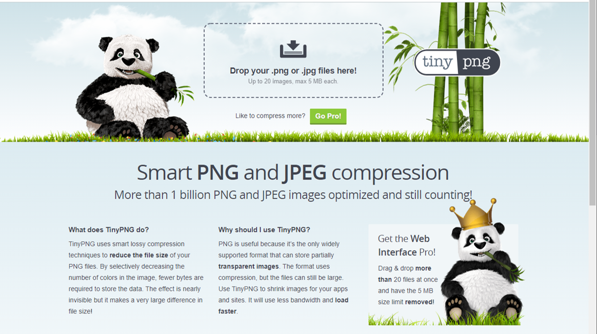 TinyPNG website - image compression