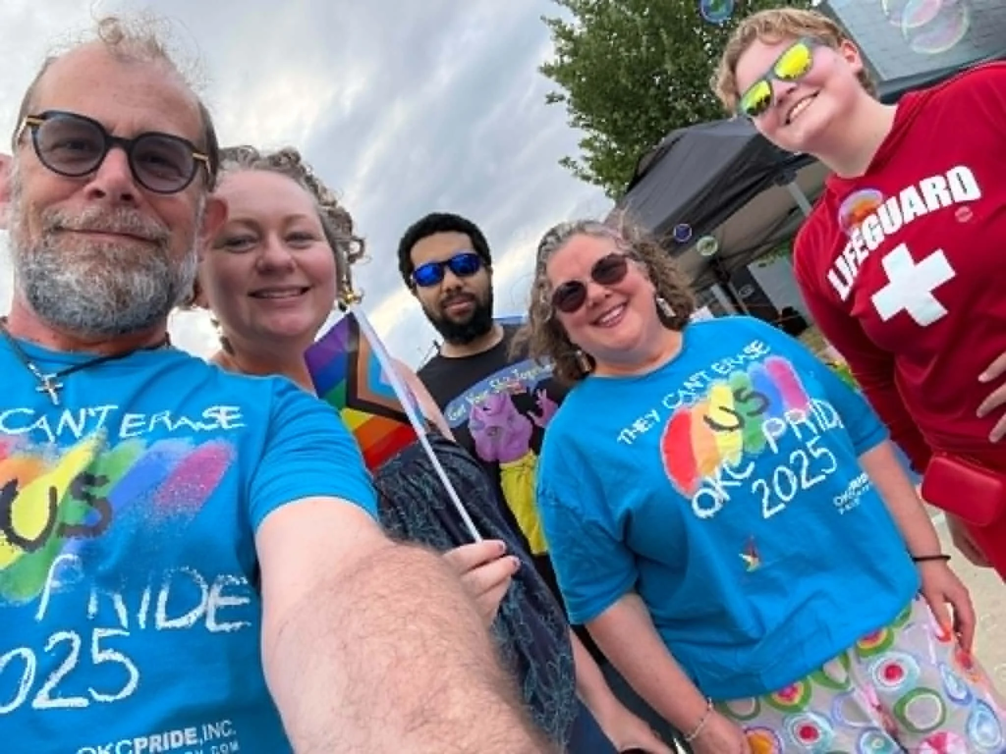 2026 Pride OKC UCC Pastors Scott Glenda Kayla with Leaders at Parade