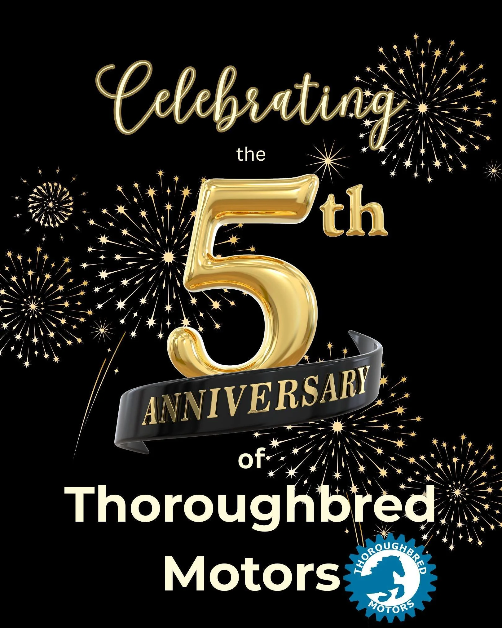 🎉 This week marks 5 years of Thoroughbred Motors!
We&rsquo;re so grateful for our amazing customers, community, and team who&rsquo;ve supported us from day one. What started as a small town dream has grown into something truly special, and it&rsquo;