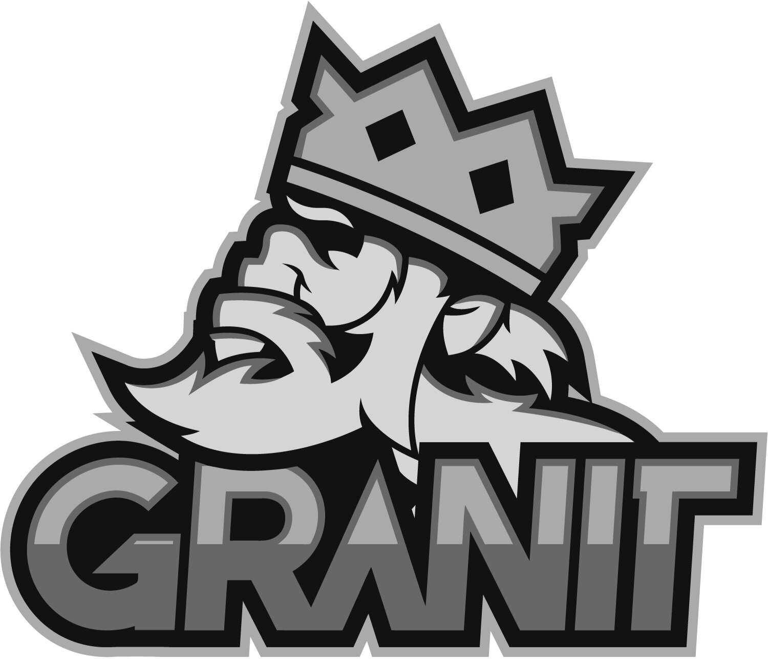 Granit Gaming Logotyp i svartvitt