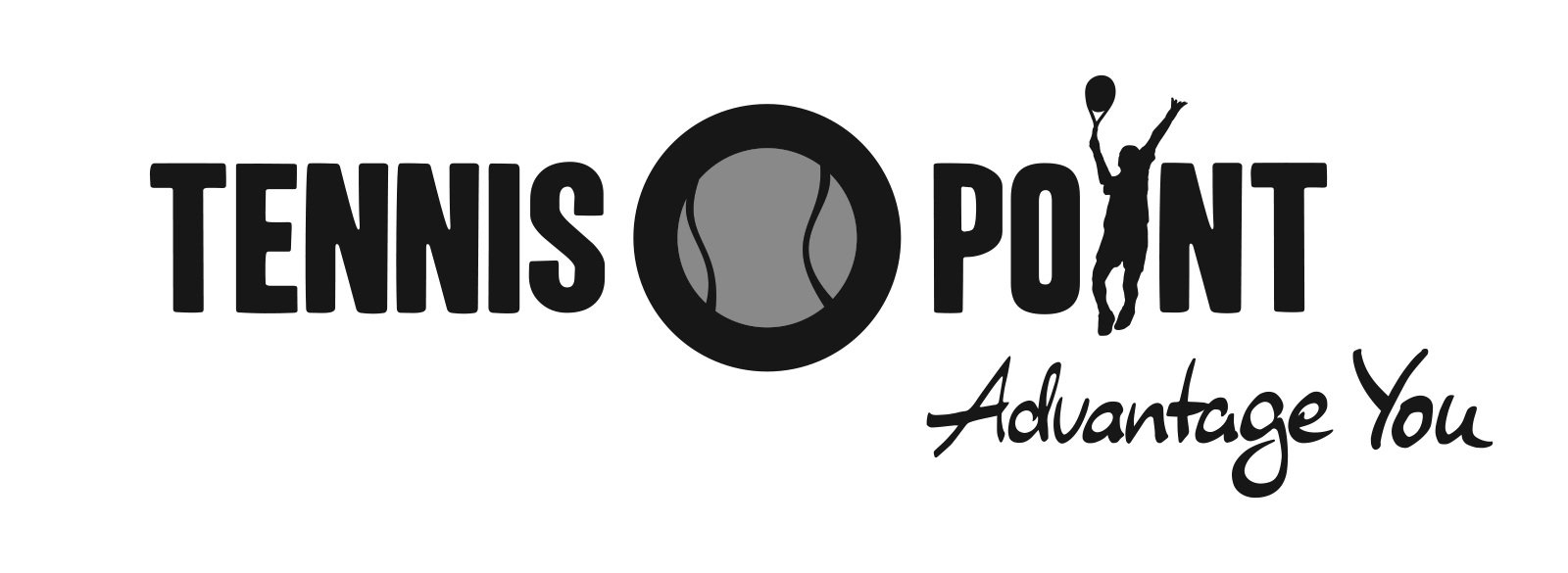 Tennis Point-logotyp i svartvitt