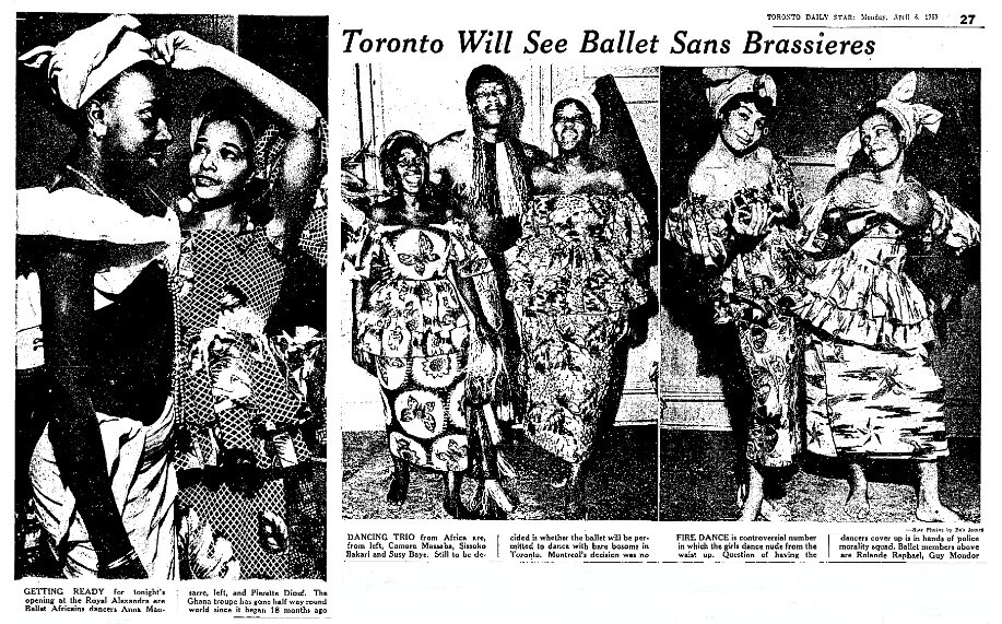 "Toronto WIll See Ballet Sans Brassieres," Toronto Daily Star