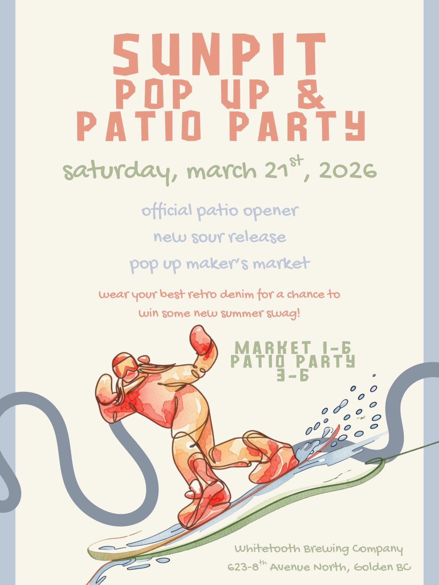 Mark your calendars! 🌞 We&rsquo;re kicking off patio season on Saturday, March 21st. 

With a new beer release, the Sunpit pop-up market, spring vibes and all around good times, it&rsquo;s going to be a great start to the patio days ahead. 

Can&rsq