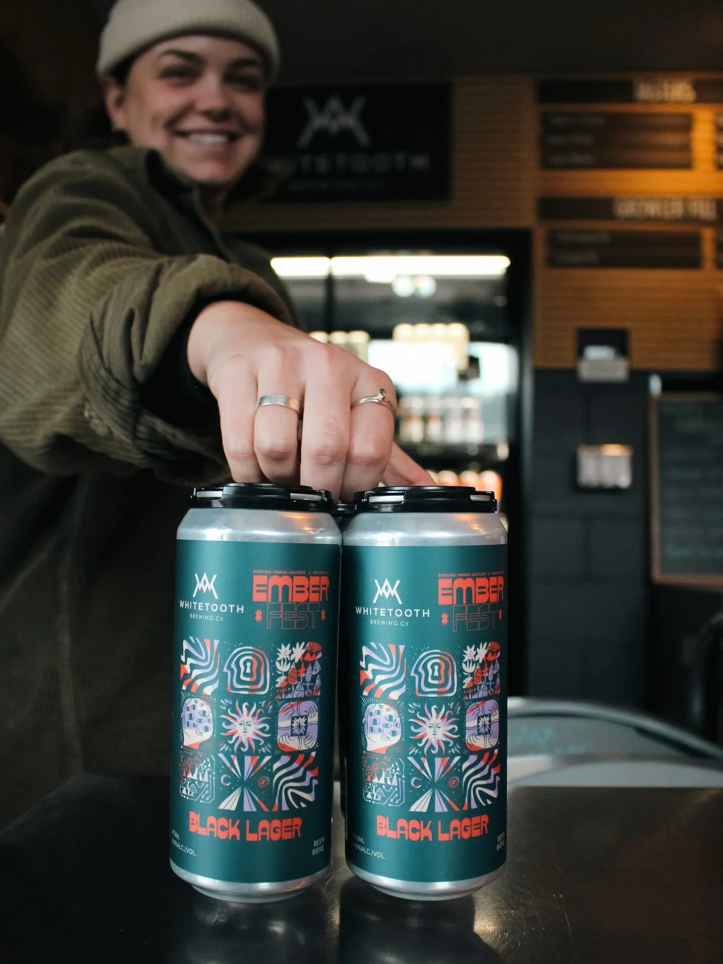 EMBERFEST BLACK LAGER 

In collaboration with @kickinghorseculture for the upcoming Emberfest 🔥🎭 This smooth Black Lager has notes of chocolate and coffee, with a crisp, refreshing finish. Available in tallboy 4-packs! 

4.9% ABV | 28 IBU | 23 SRM
