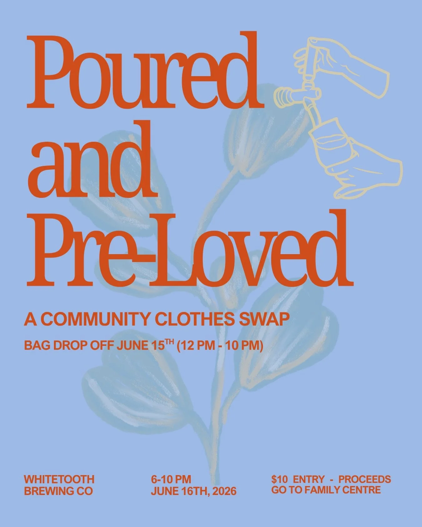 Whitetooth is hosting a swap and shop 🛒🎊

Poured and Pre-Loved is a community event where you can bring the loved items that you don&rsquo;t reach for anymore and give them a new life within our community. 

Details 👇

Bring a bag of clothes and g