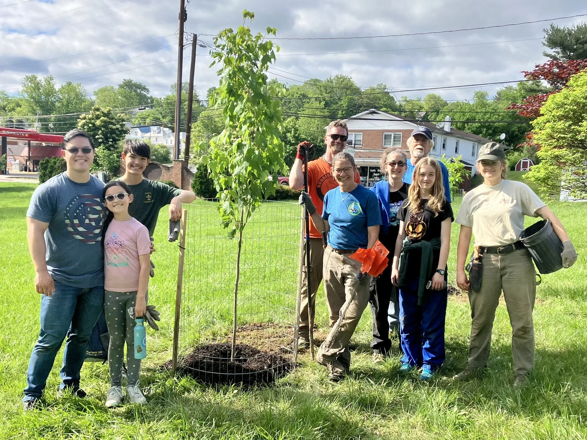 Volunteer Tree planting in Town of Hancock