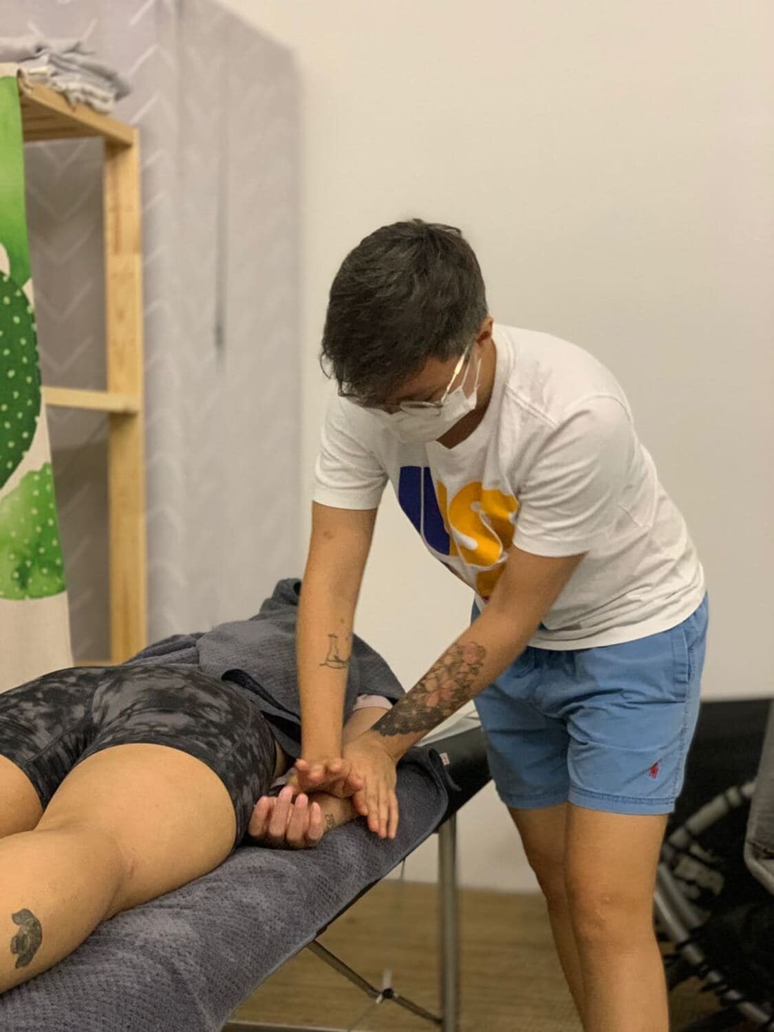 Sports Massage Therapist Massaging Hand