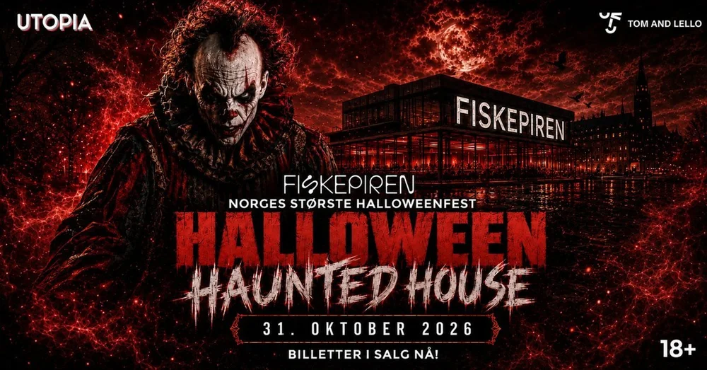 Offisiell plakat for Haunted House på Fiskepiren, lørdag 31. oktober 2026