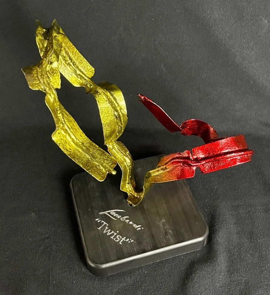 Twist sculpture by Esther Benedict | Based on Bob Lombardi's Twist series of abstract paintings