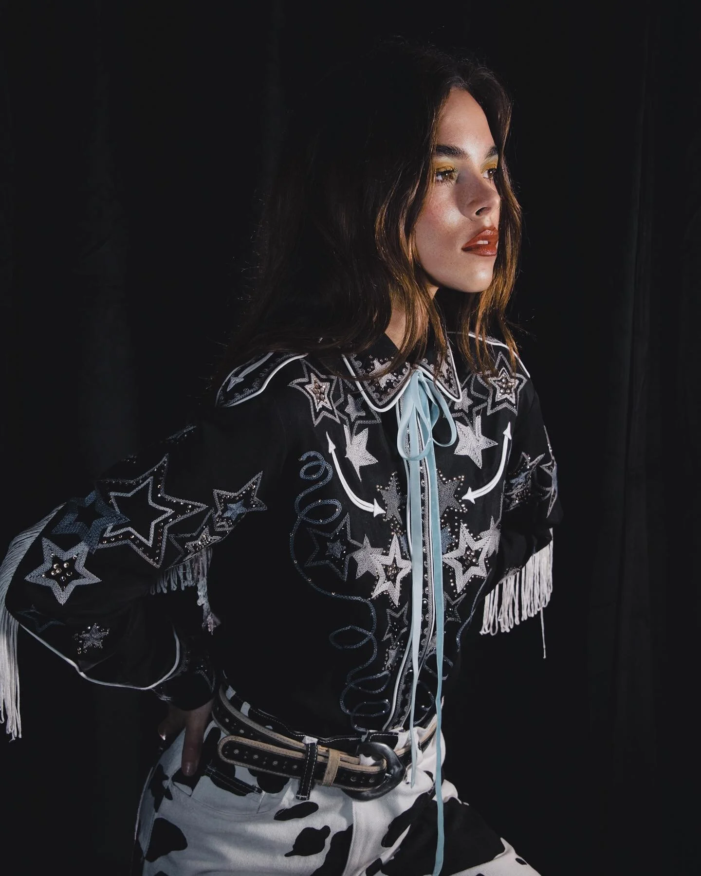 Western shirts &amp; cow print pants avail in store and online! Hurry cause there&rsquo;s only one of these shirts left! 🤠