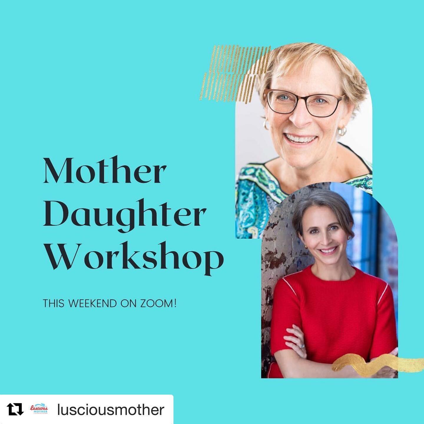 We at @lusciousmother are hosting a beautiful workshop this weekend on forgiveness and healing of the mother/daughter relationship.

Come alone or bring your mom...while a relationship happens between two people, reinvention is possible when only one