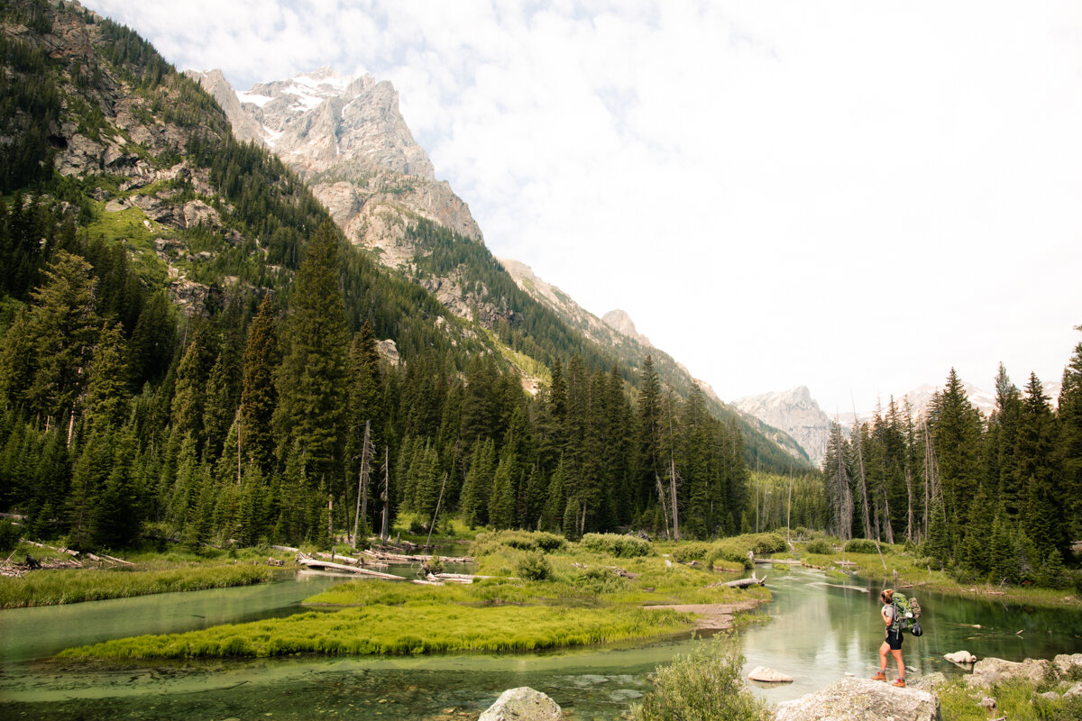 Hiking up Cascade Canyon in Grand Teton National Park, Wyoming