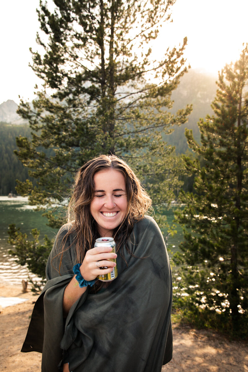 Sipping a brew at String Lake in Grand Teton National Park