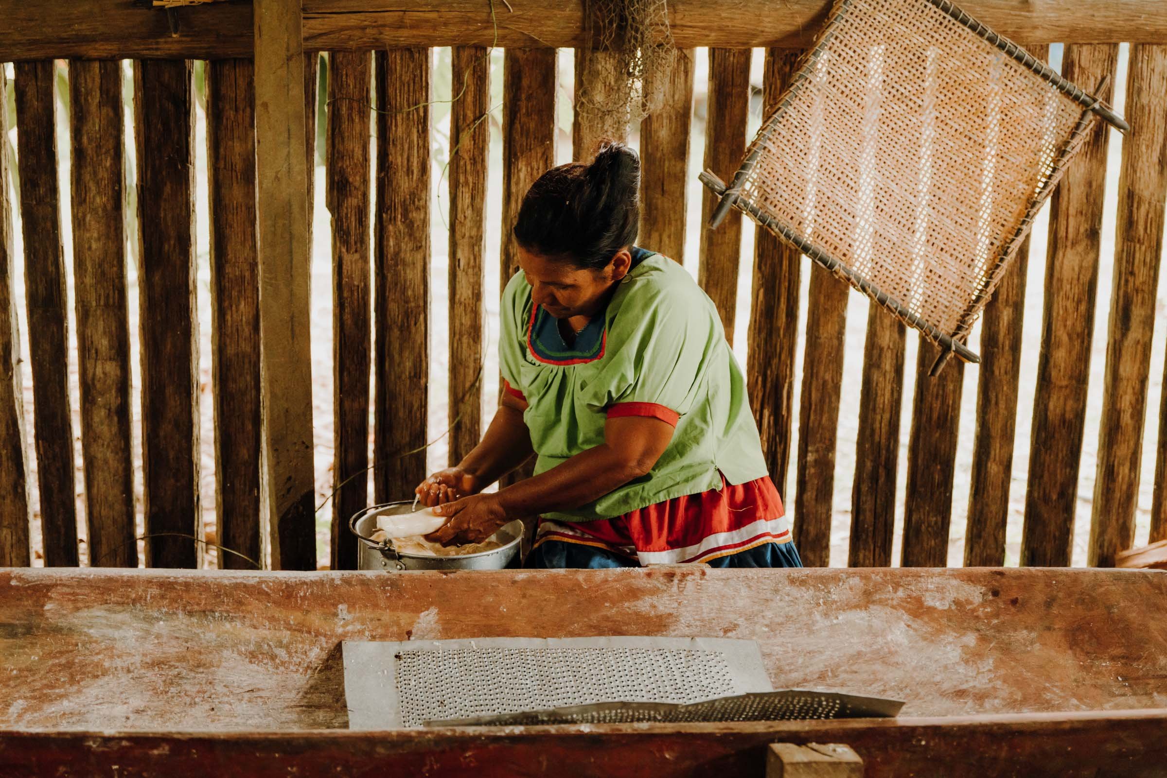 Siona Tribe's Yucca Bread Making in Cuyabeno