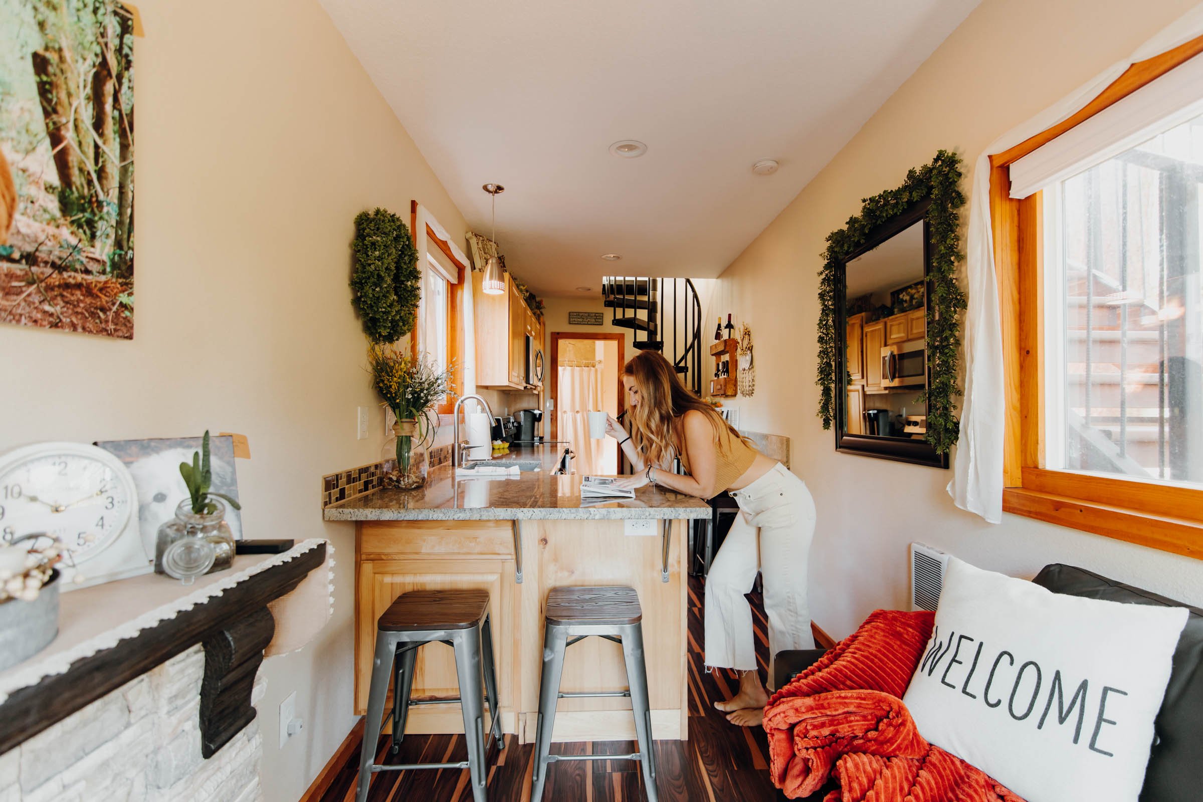 Shipping Container Home Living Room and Kitchen