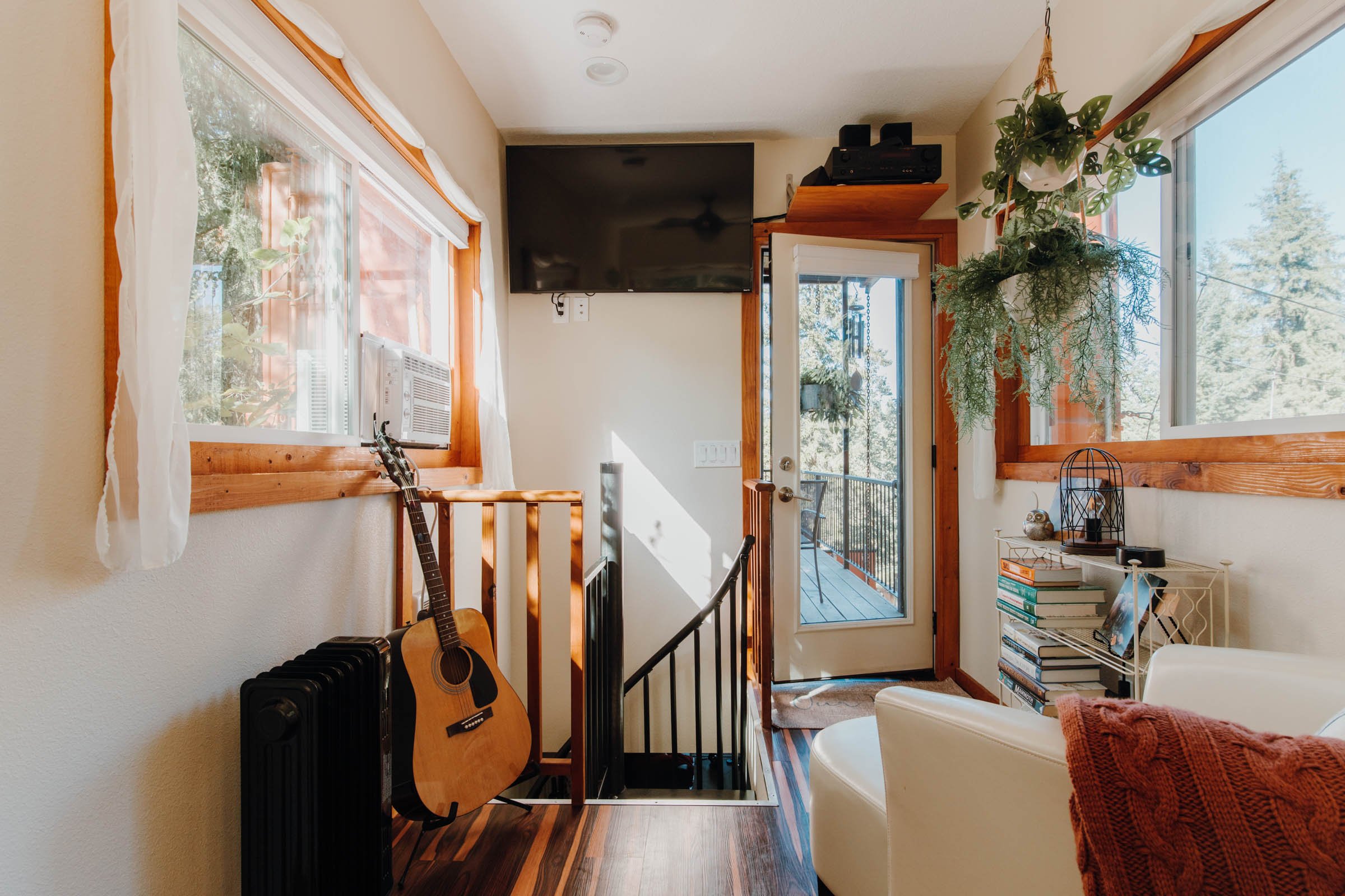 The Container Home's second-floor bedroom