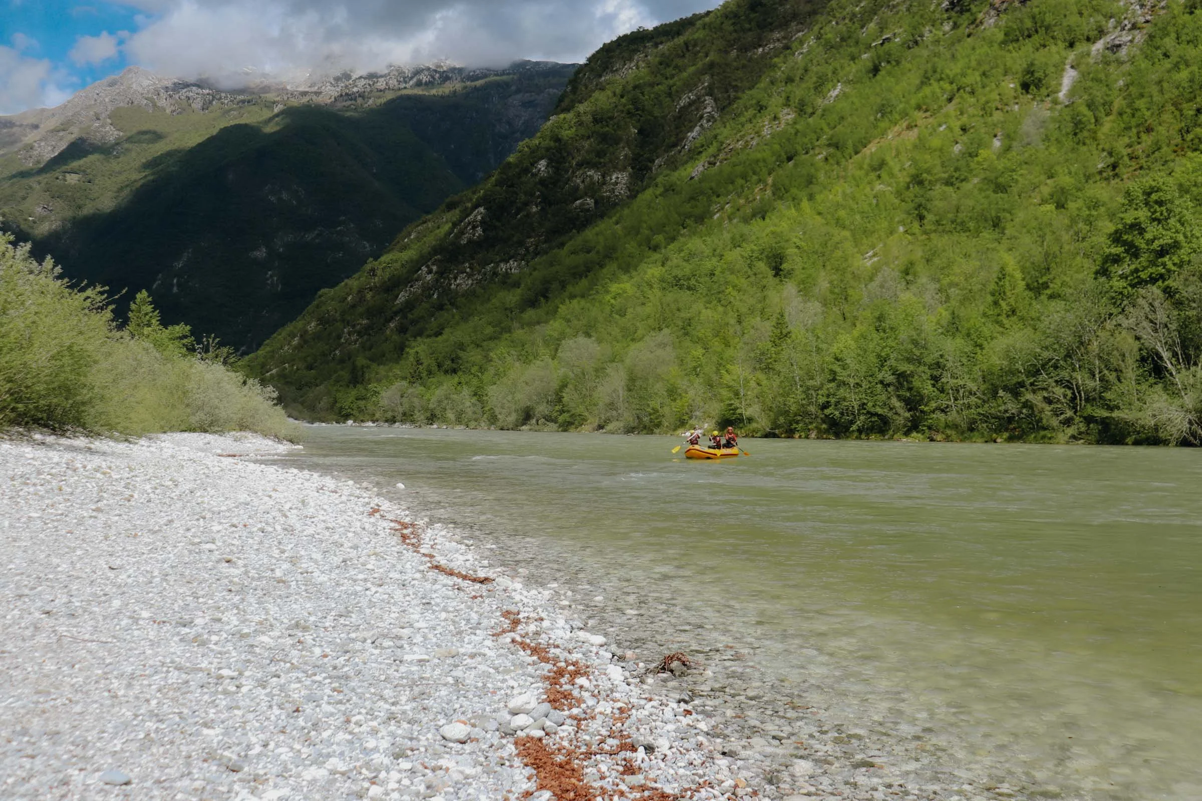 White water rafting in the Soca Valley, Alpe Adria Trail, Slovenia