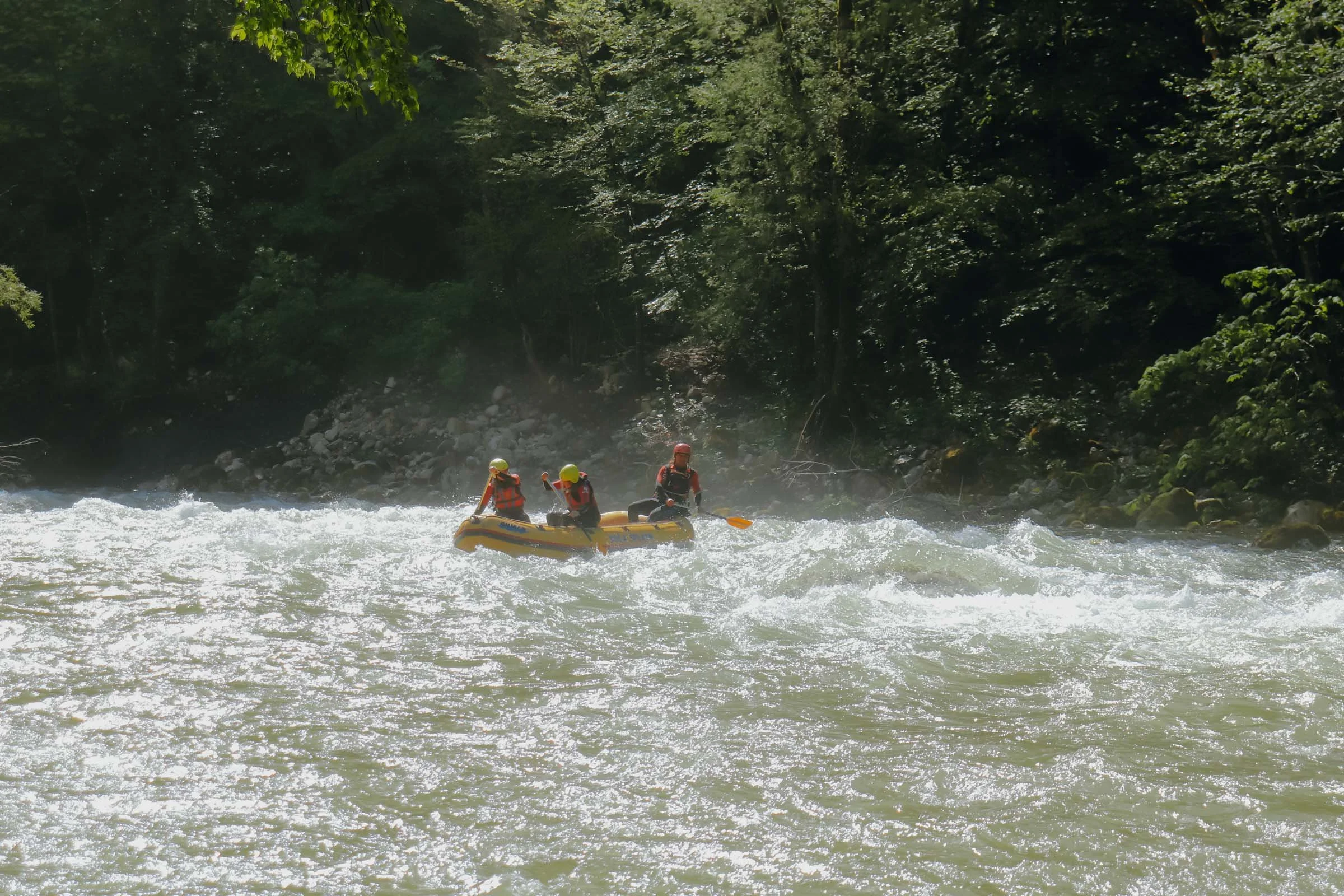 White water rafting in the Soca Valley, Alpe Adria Trail, Slovenia