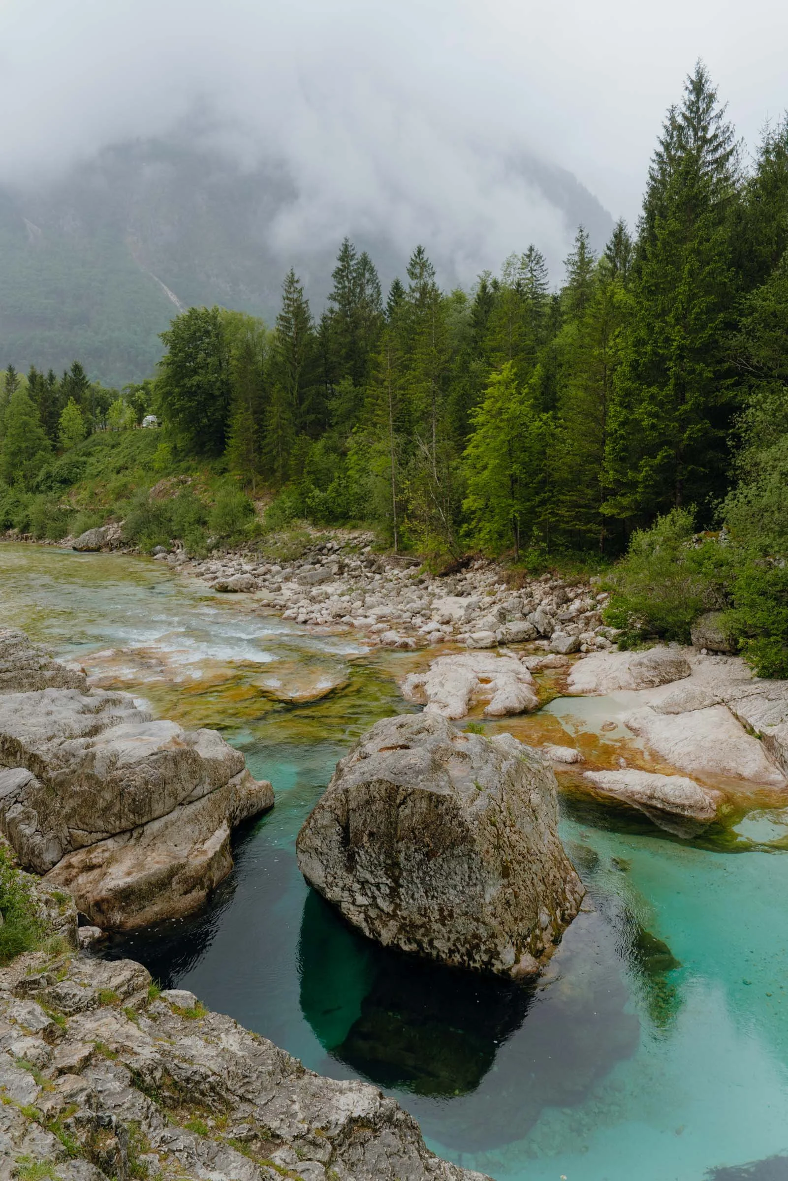 Swimming hole in the Soca Valley, Alpe Adria Trail, Slovenia