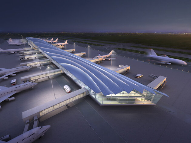 Rendering of the Satellite Concourse at BKK by Aedas