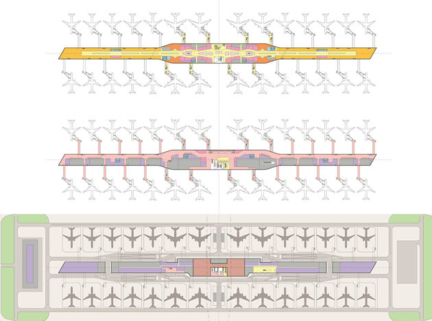 Floor plans of the proposed Satellite Concourse at BKK