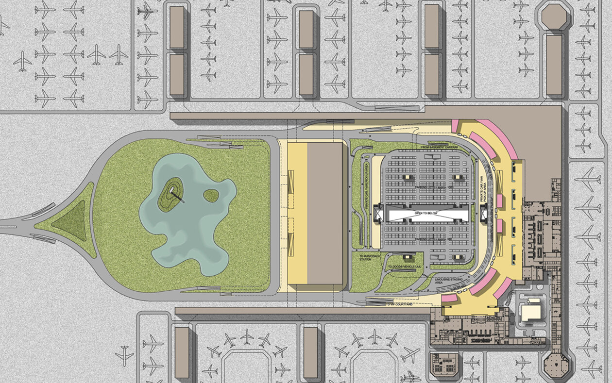 Floor plan of the new Arrivals Area and GTC