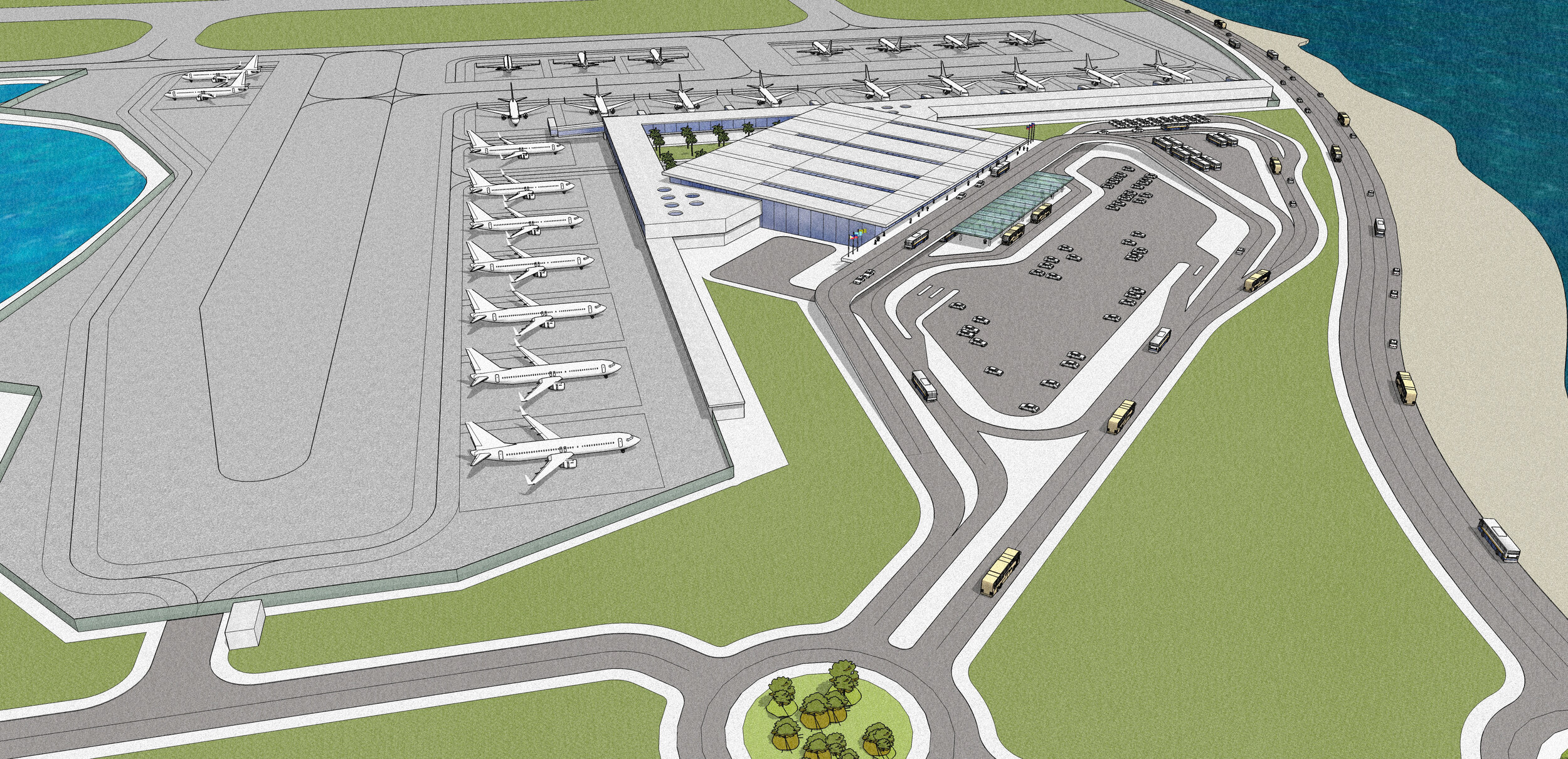 Caticlan Airport New Terminal 3D Model