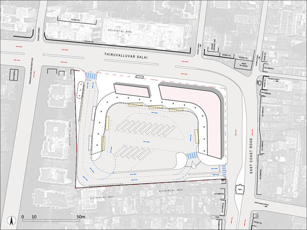 Site plan of one of the Bus Terminals