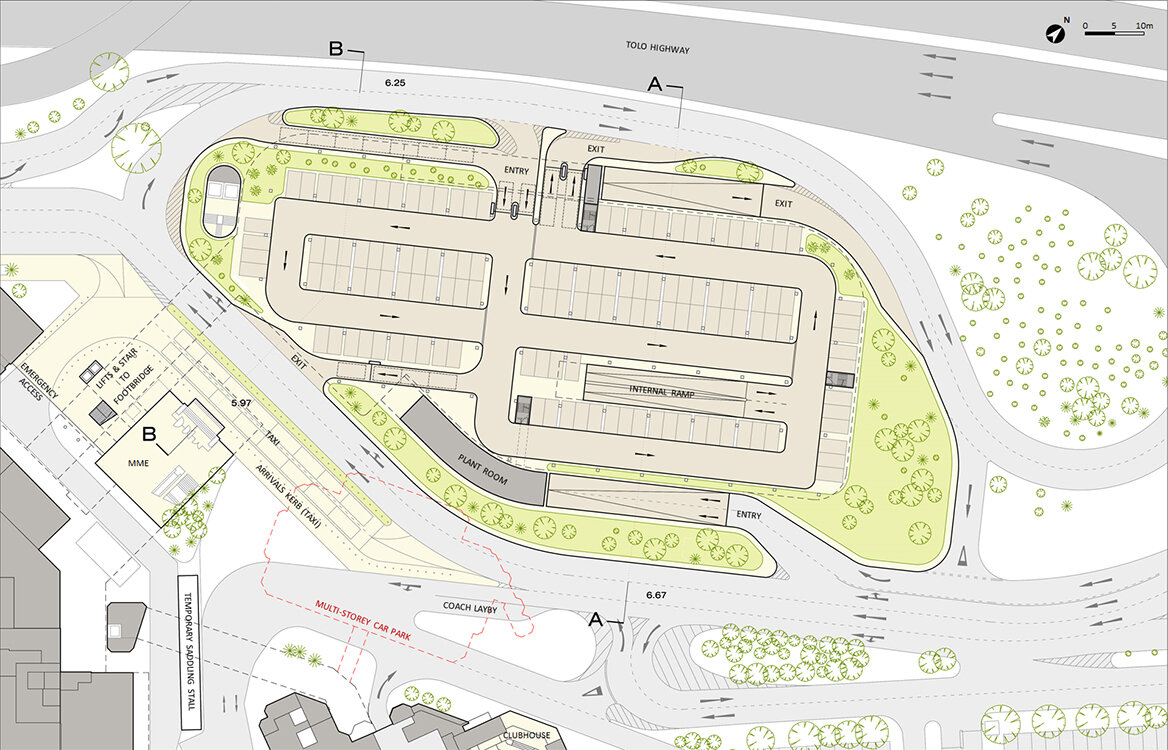 Site plan of a proposed parking facility