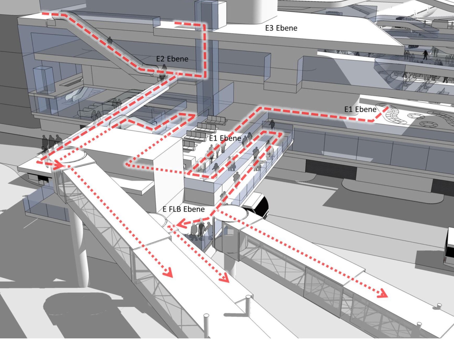 Passenger movement diagram at the proposed Terminal C extension