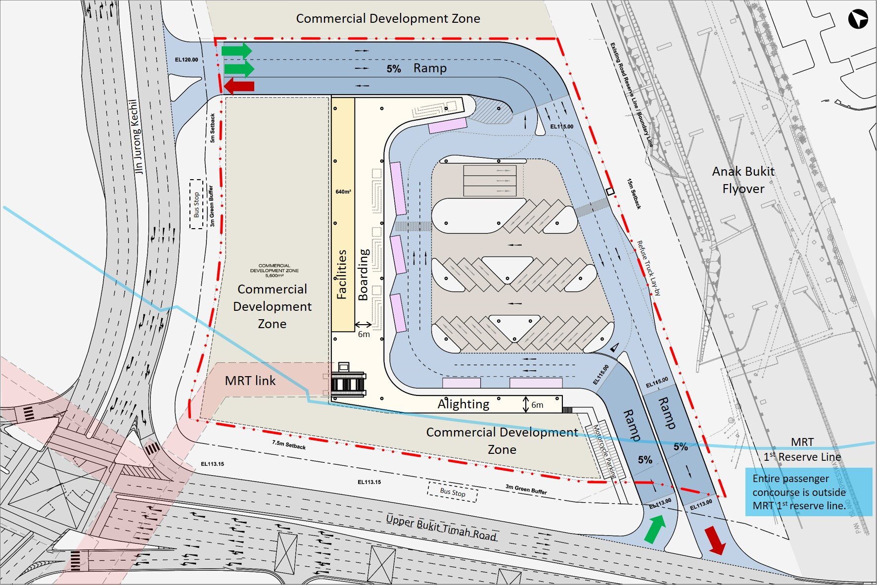 Site plan of one of the bus interchanges