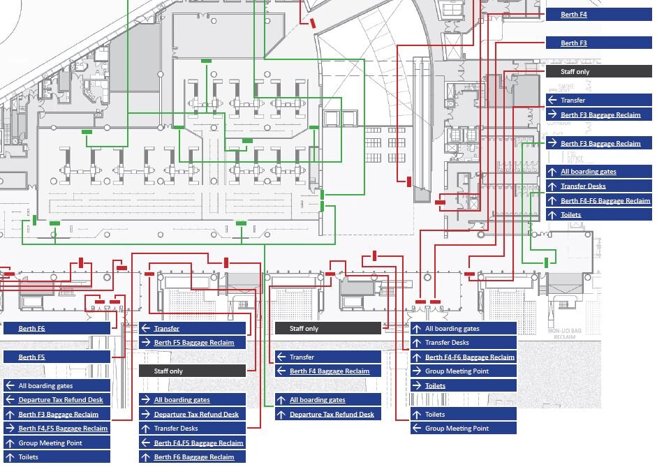 Floor plan diagram of the HKIA ITT