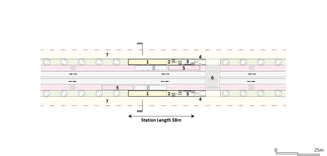 Site plan of one of the station prototypes