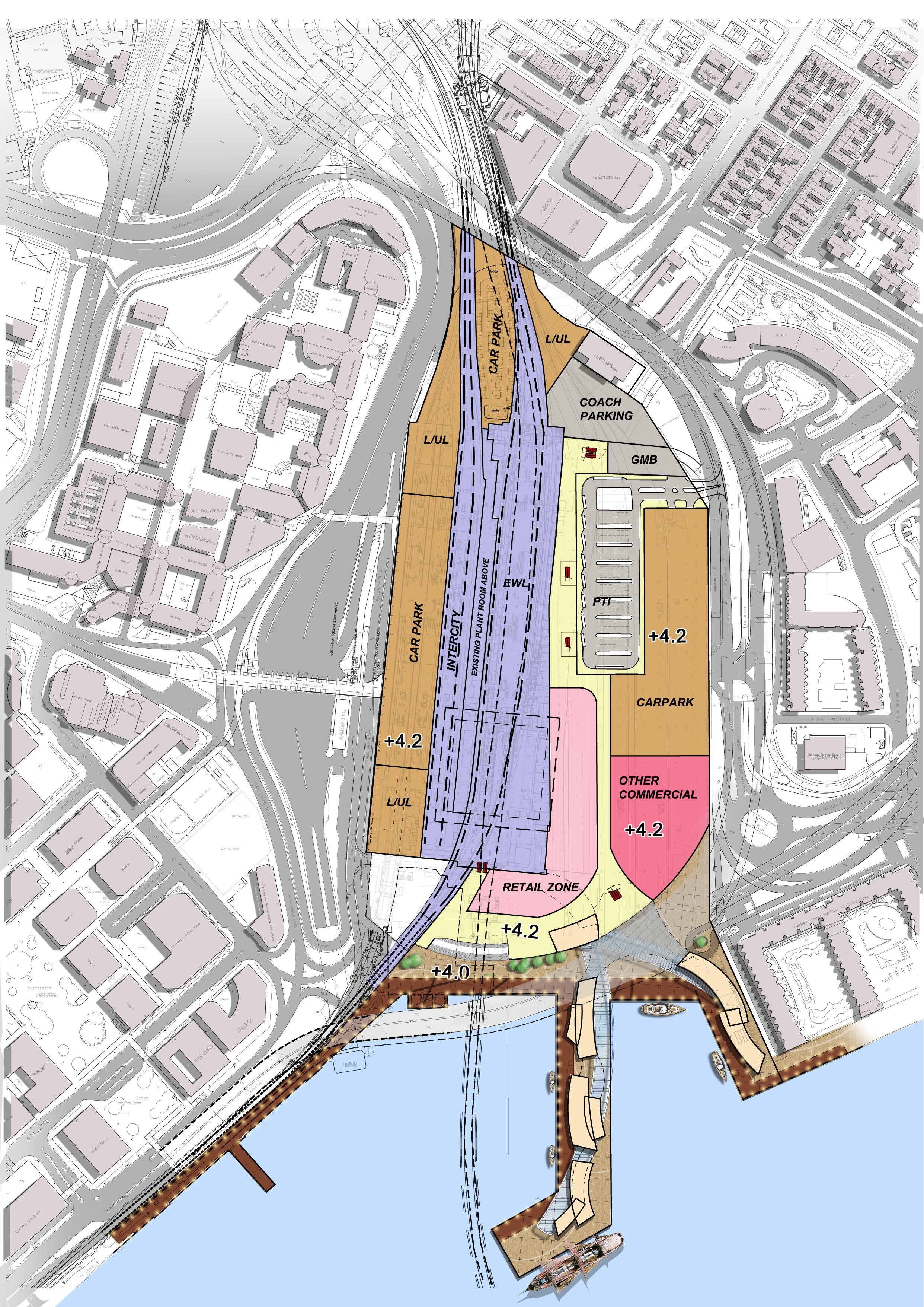 Site plan of the station