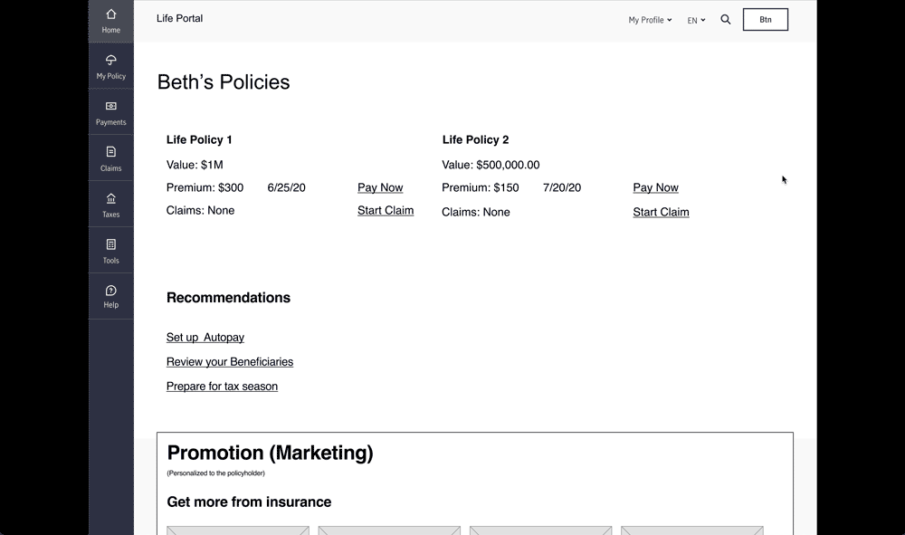 Change policyholder address prototype