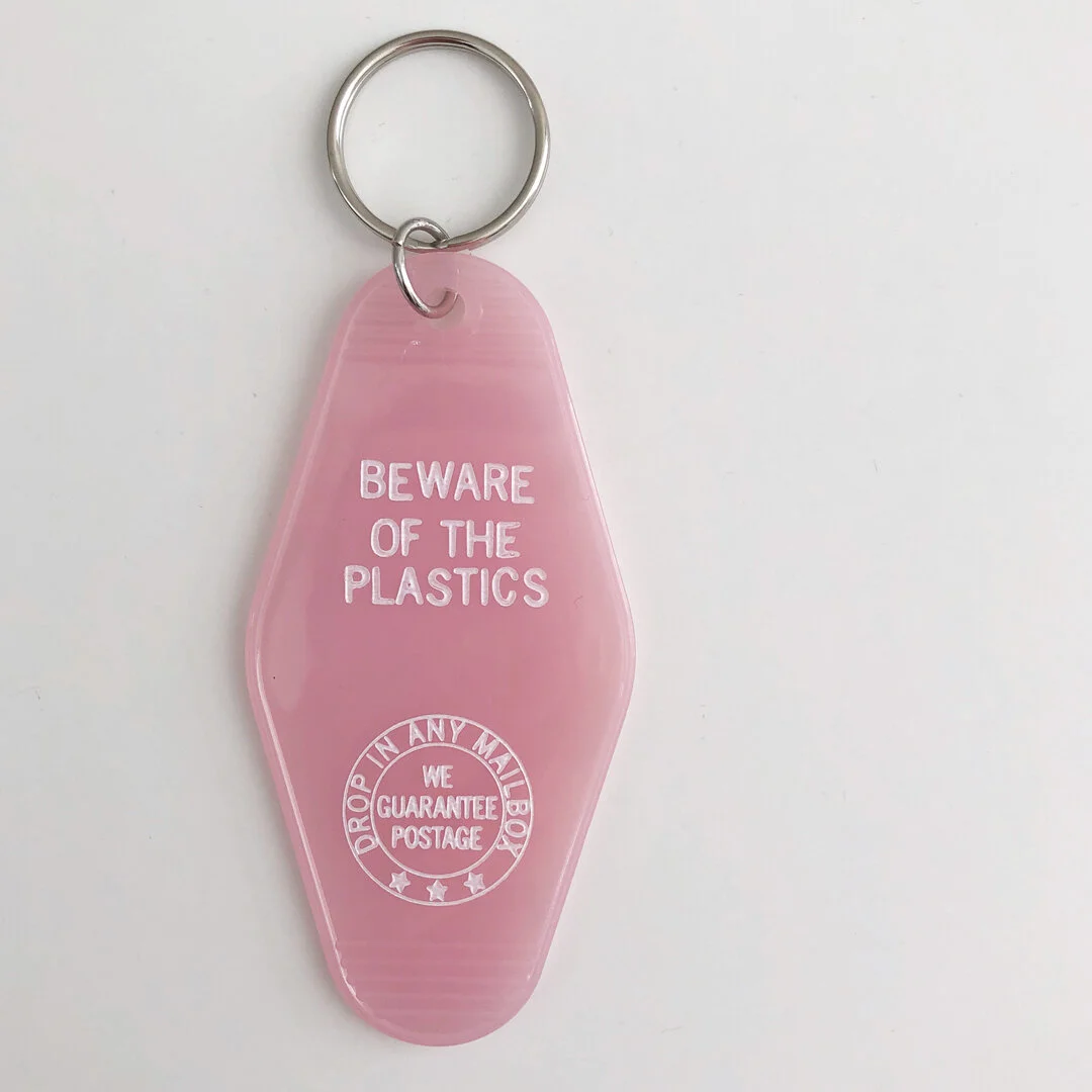 Beware of the Plastics Key Tag — pixel paper hearts