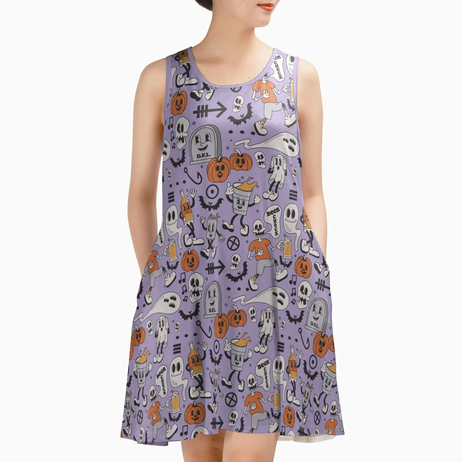 Retro Hashoween Sleeveless Dress