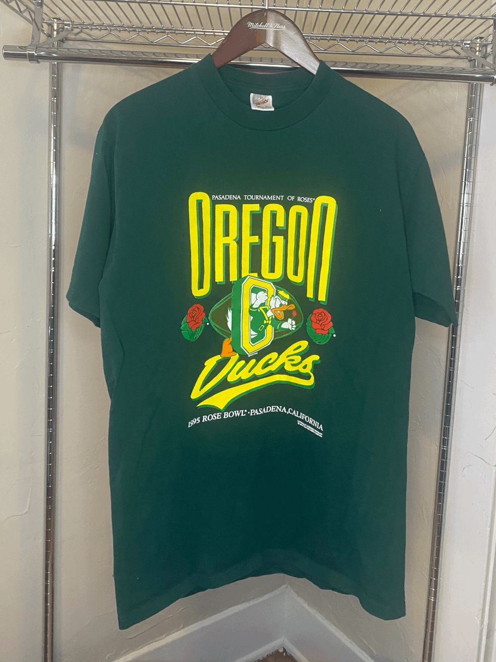 T-shirt Vintage Oregon Ducks Basket Années 90 - The Cotton Exchange, Taille L, Vert