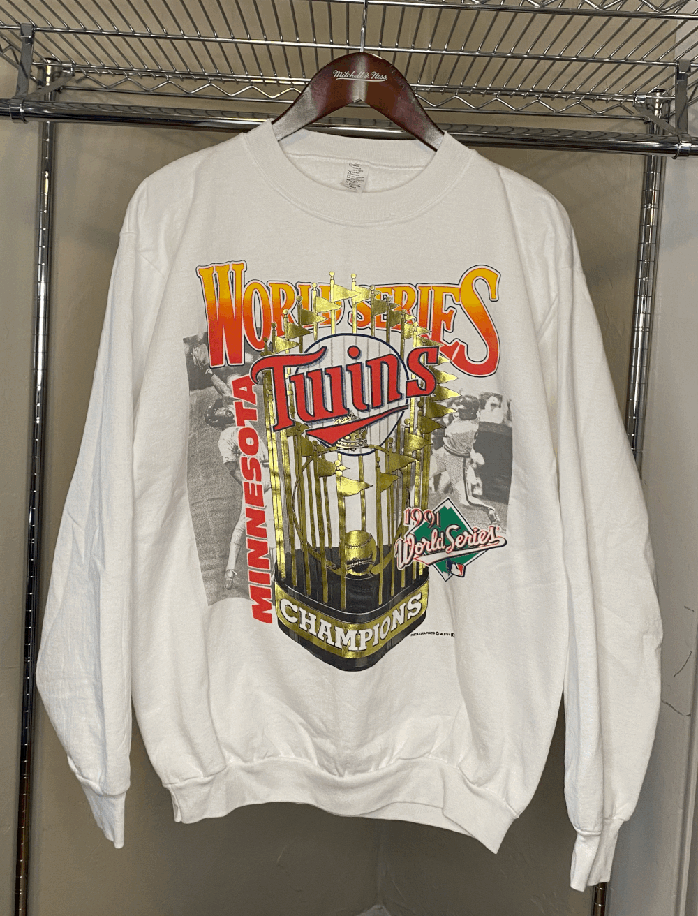 【MLB スウェット】Salem ツインズ 1991 ワールドチャンピオン 1991 MN Twins World Series Champs Crewneck — Alley Cat Vintage
