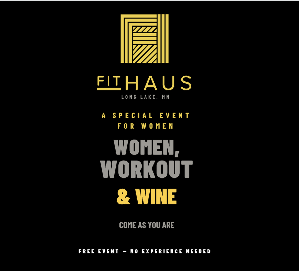 Workout, Women + Wine Event