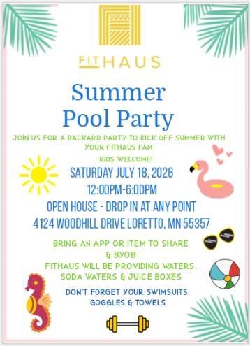 FitHAUS Summer Pool Party