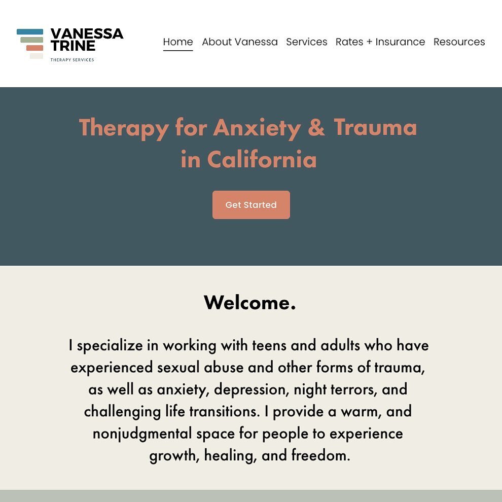 VanessaTrine.com is now live! If you are looking for a therapist and want to know more about my practices, please take a look at my website for more information. Or if you just like looking at website templates, that would be a great reason to go to 