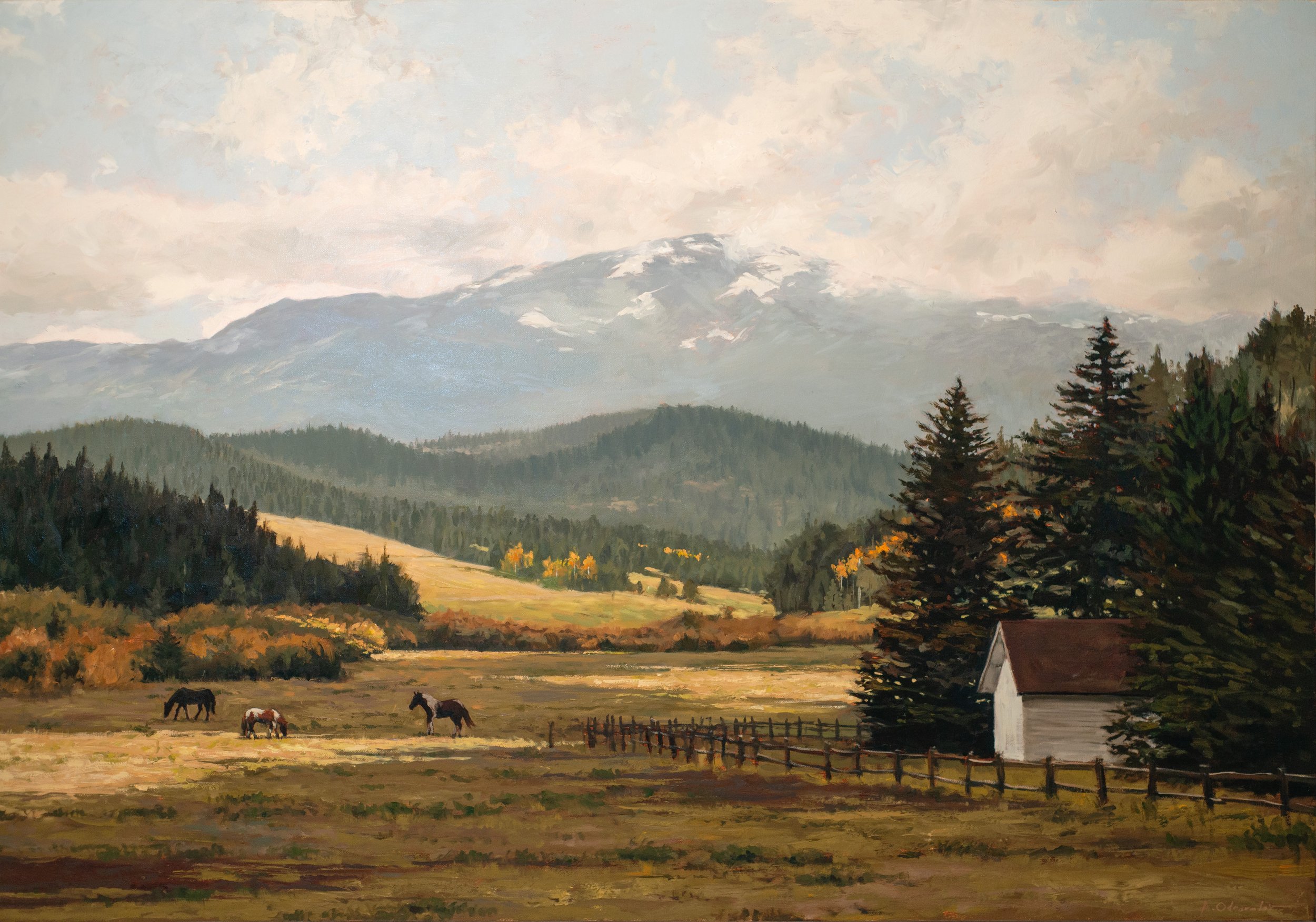 "Autumn Glow" 28x40, Oil on canvas, 2026 (Will be made available at Young Guns Coors Western Art Show December 2026)
