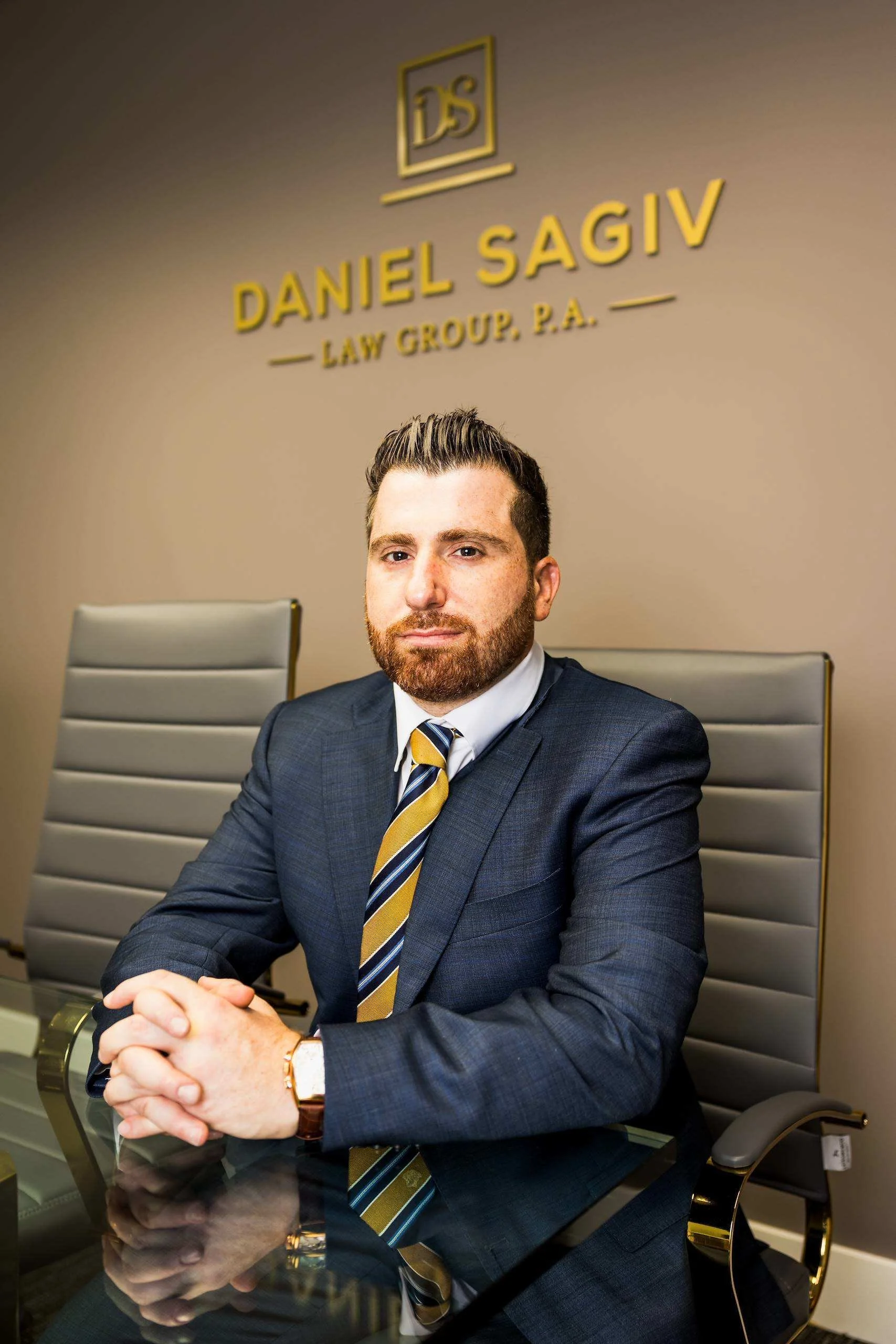 Attorney Daniel Sagiv in his Boca Raton office