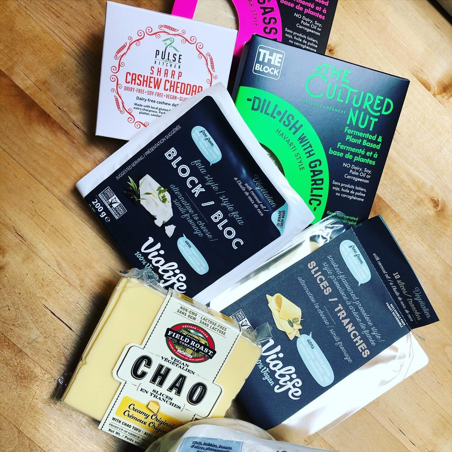 #vegan #cheese #nuts #flavour #trysomethingnew.  We have a bunch of new vegan cheese for you to try! Also, @pulsekitchenpenticton cheddar and @violife_foods smoked provolone slices are in the sales flyer this week!!! Two great new products!