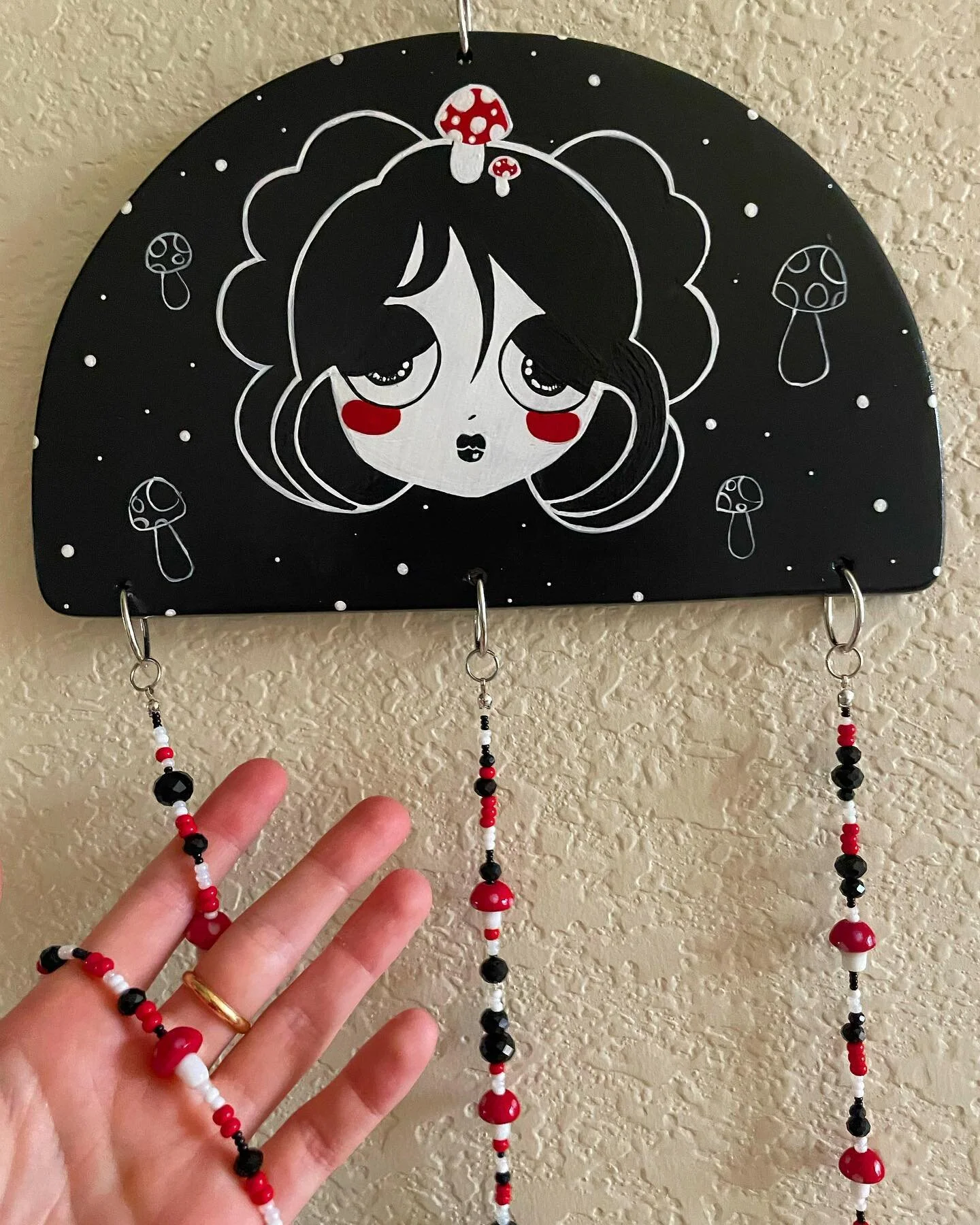 From digital drawing to physical decoration ❤️🖤🤍 #diy #crafts #myart