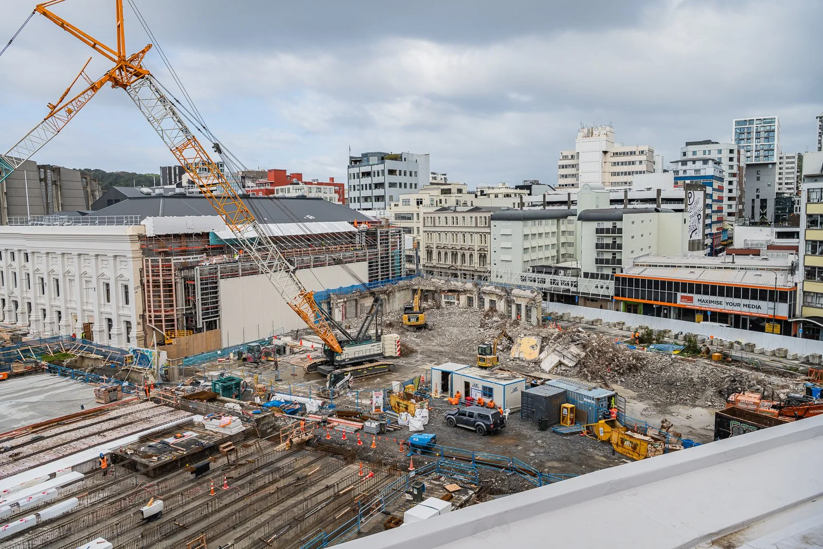 Wellington commercial construction photography capturing structural detail.
