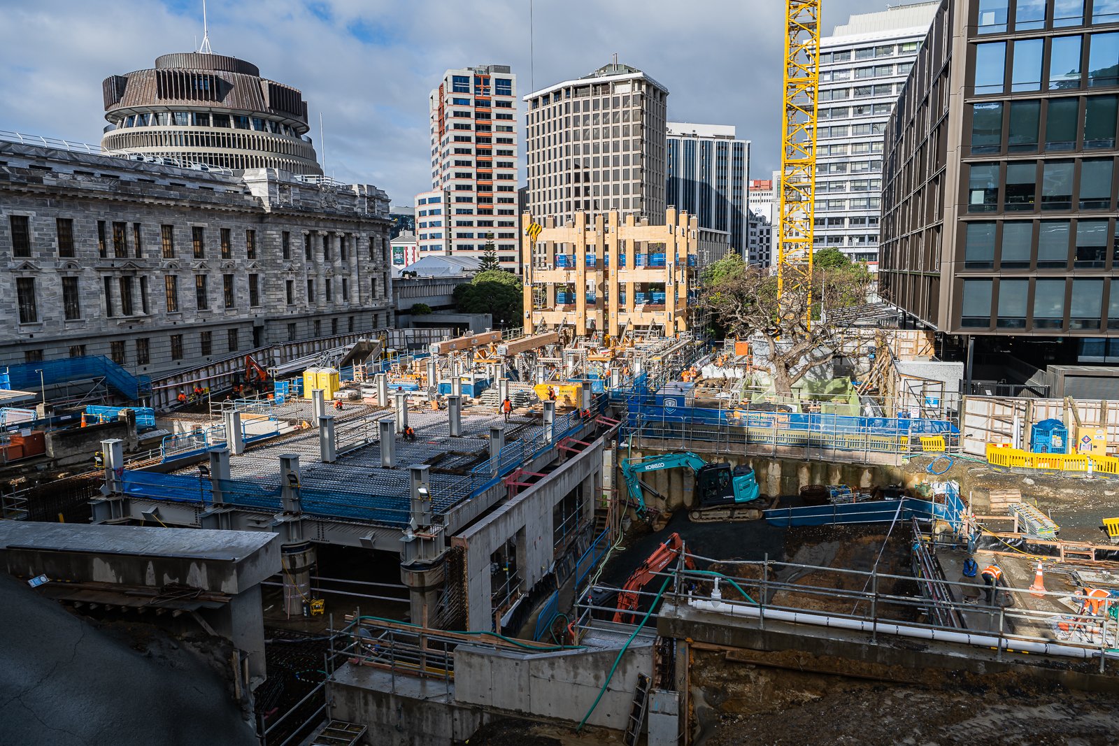 On-site commercial development photography in Wellington CBD.