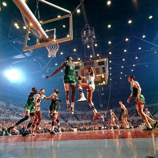Why does vintage sports photography have that blue haze?